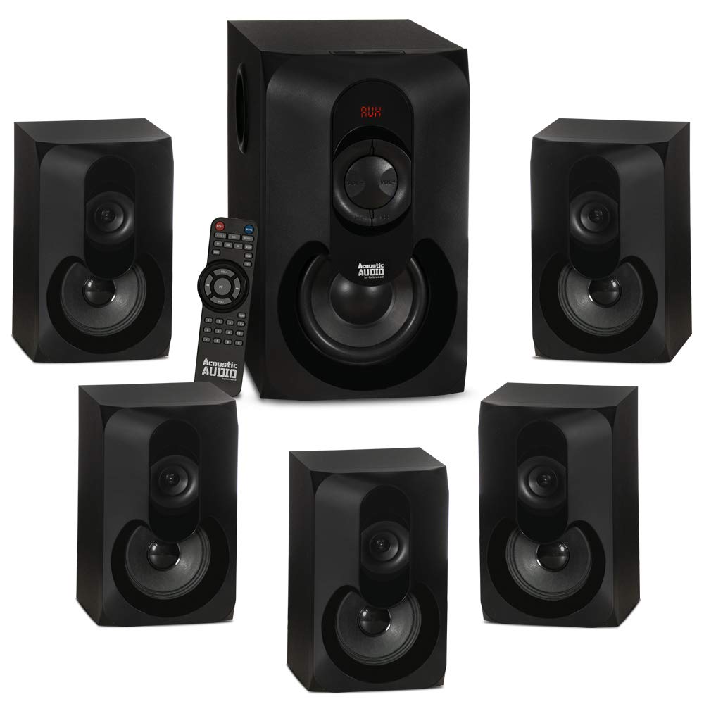 Acoustic Audio AA5301 - Sistema de Altavoces 5.1 con Bluetooth para Cine en casa y Sonido Envolvente