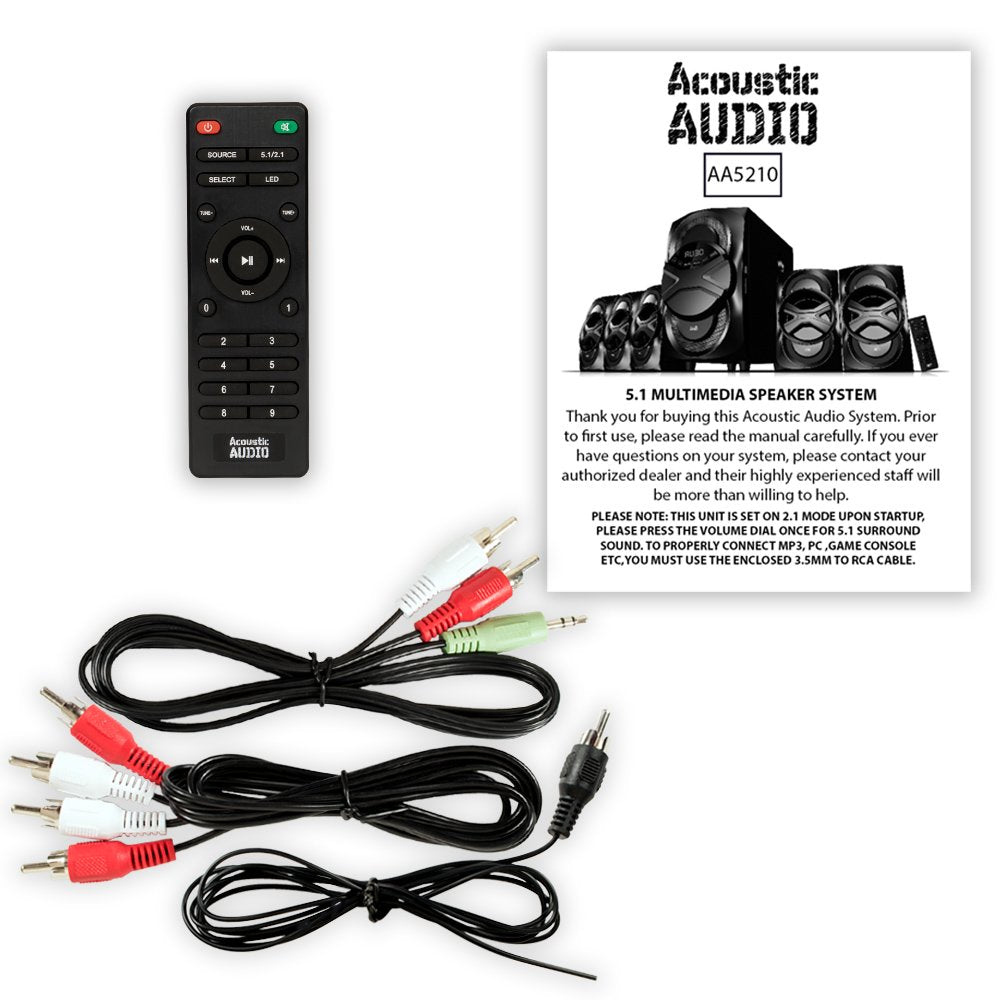 Acoustic Audio AA5210 Sistema de Altavoces 5.1 para Cine en casa