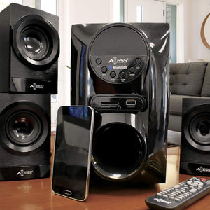 AXESS Mini Sistema de Entretenimiento 5.1 Canales Home Theater Sistema de Altavoces Negro (MSBT3911BK)