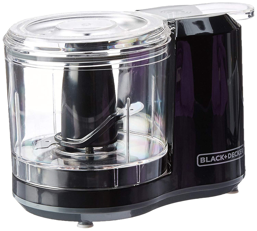 black+decker HC306 1 – 1/2-cup con un solo toque eléctrico picadora, color blanco, Capacidad de 1.5 tazas con ensamble mejorado y tapa, Negro, 1.5_cup, 1